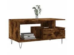 Mesa de centro 90x49x45 cm derivados madeira carvalho fumado PT257921^ Mesa De Centro