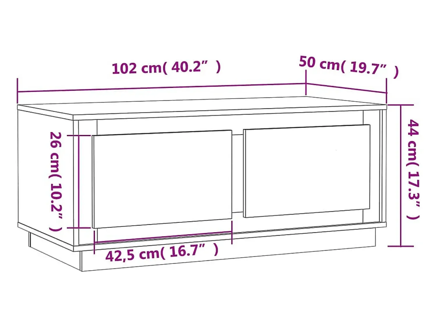 vidaxl Mesa de centro 102x50x44 cm derivados madeira carvalho fumado^ Mesa De Centro