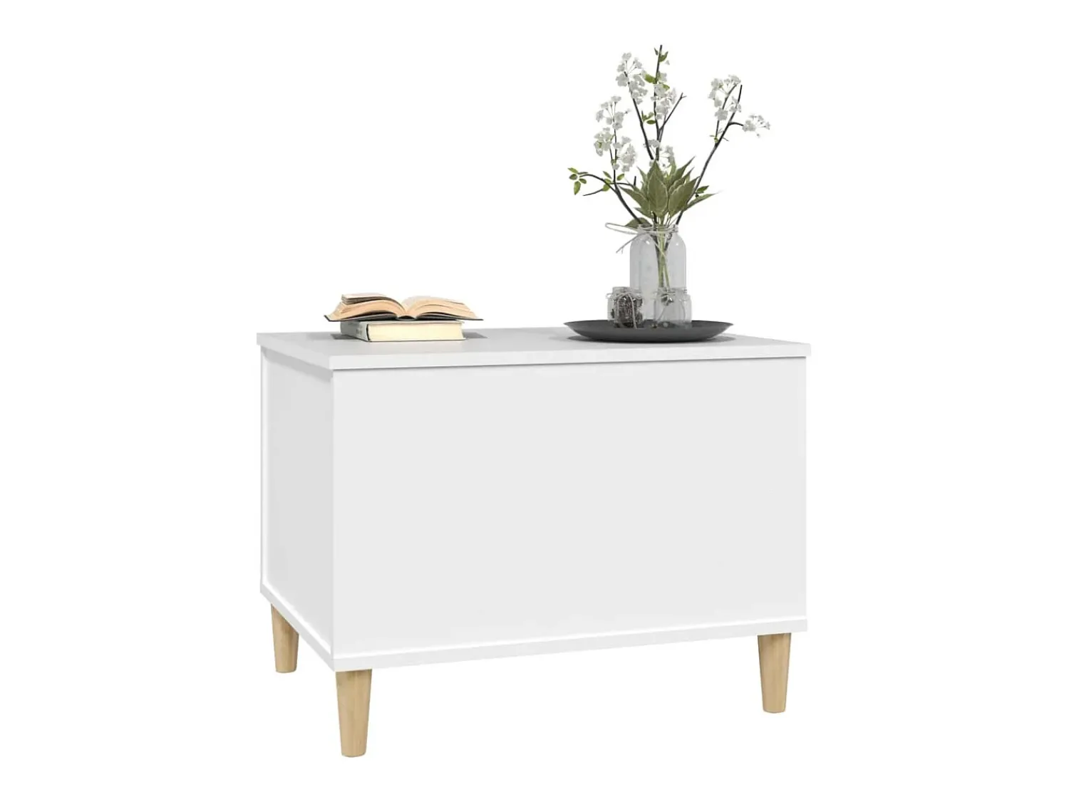 New Mesa de centro 60x44,5x45 cm derivados de madeira PT641911 Branco
