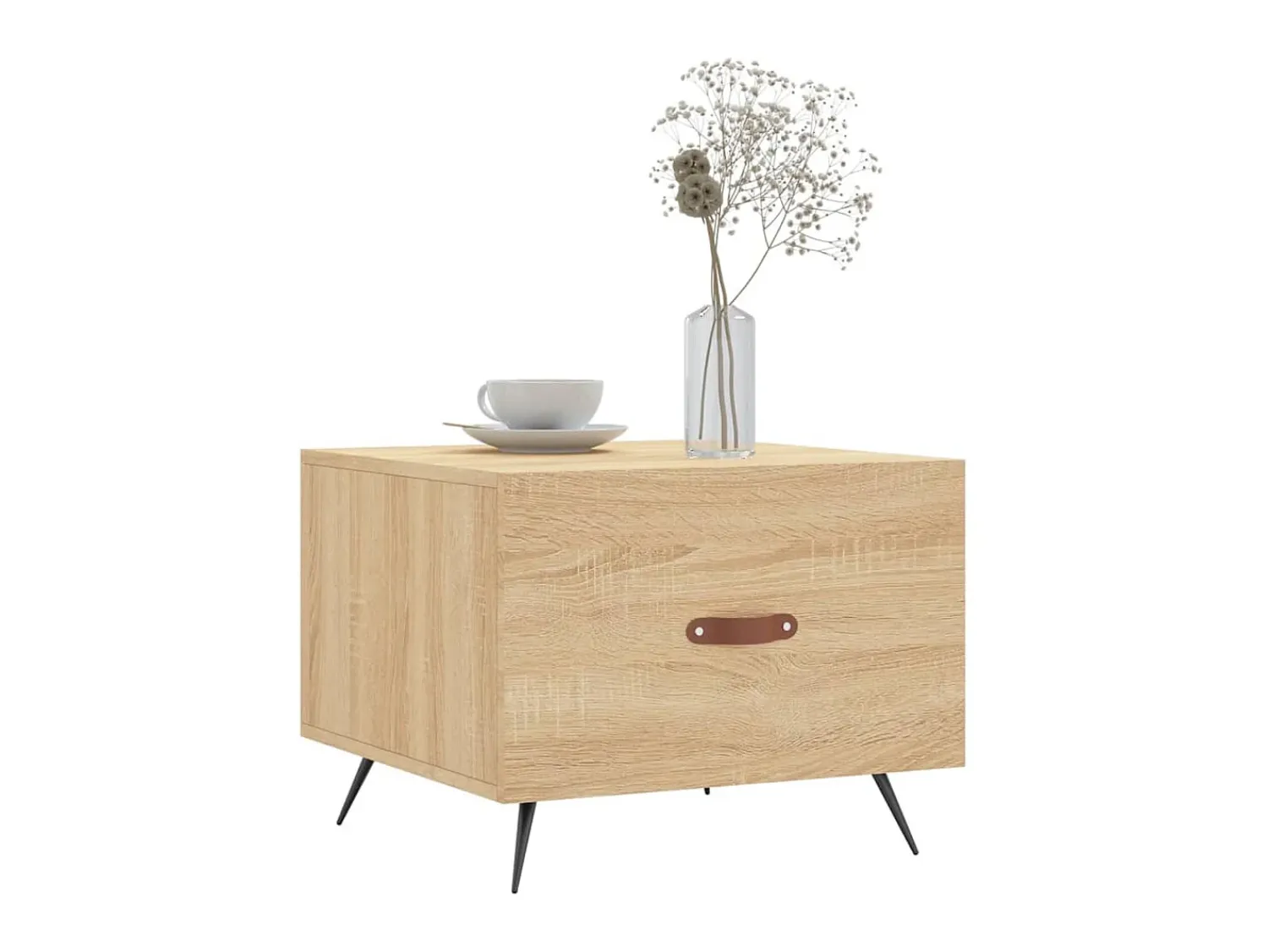 Mesa De Centro| Mesa de centro 50x50x40 cm derivados de madeira carvalho sonoma PT691156 Castanho