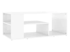 Mesa De Centro|vidaxl Mesa de centro 100x50x40 cm derivados madeira brilhante Branco