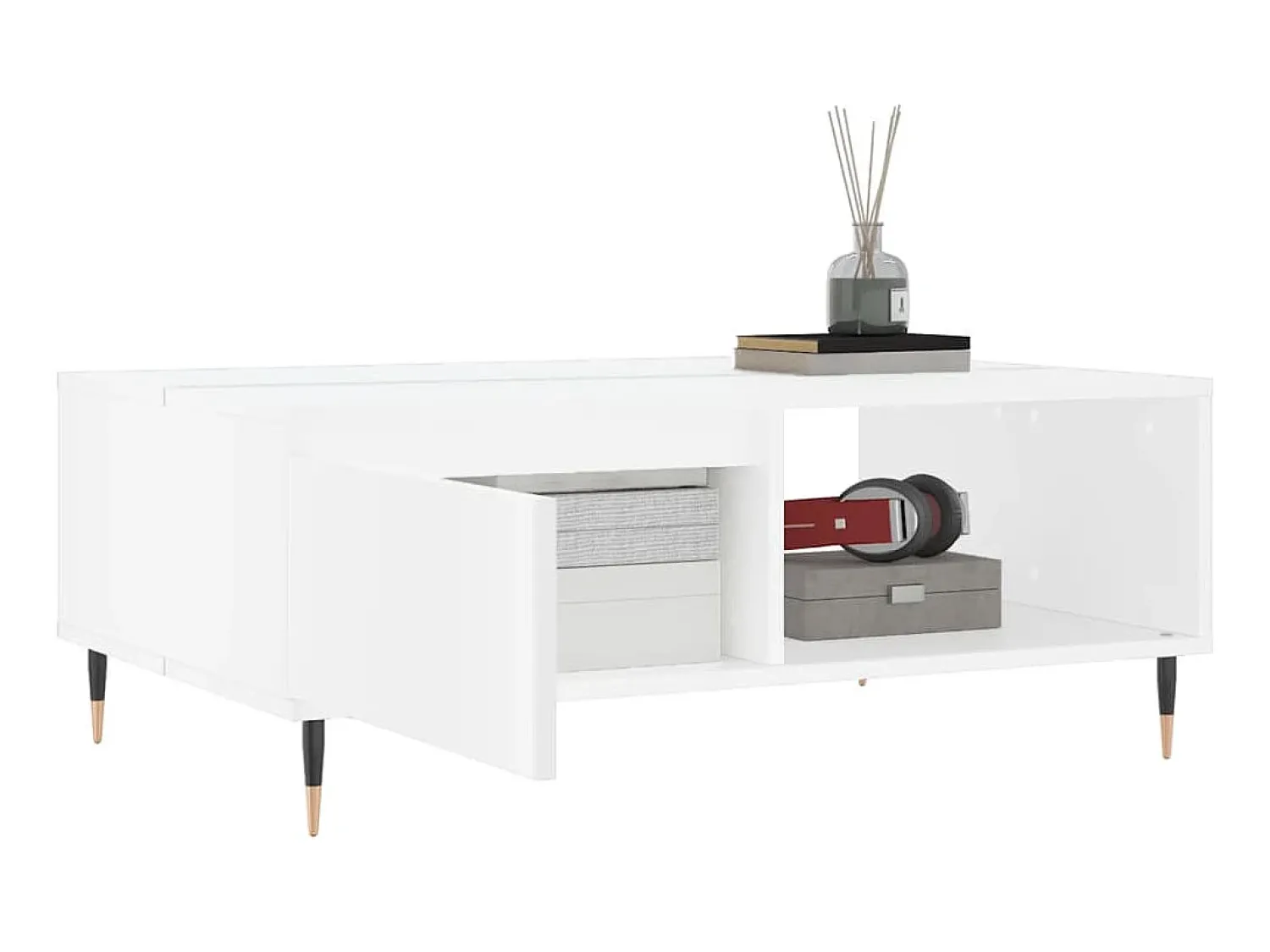 New Mesa de centro 90x60x35 cm derivados de madeira PT228540 Branco