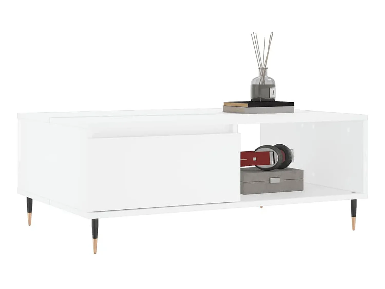 New Mesa de centro 90x60x35 cm derivados de madeira PT228540 Branco