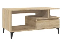 Mesa De Centro*vidaxl Mesa de centro 90x49x45 cm derivados de madeira carvalho sonoma Castanho