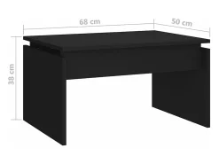 Mesa De Centro|vidaxl Mesa de centro 68x50x38 cm derivados de madeira Preto