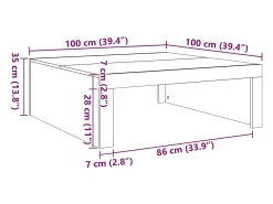 Sale vidaxl Mesa de centro 100x100x35 cm derivados de madeira cinza sonoma Cinzento