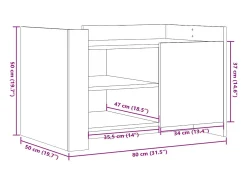 vidaxl Mesa de centro 80x50x50 cm derivados de madeira^ Mesa De Centro