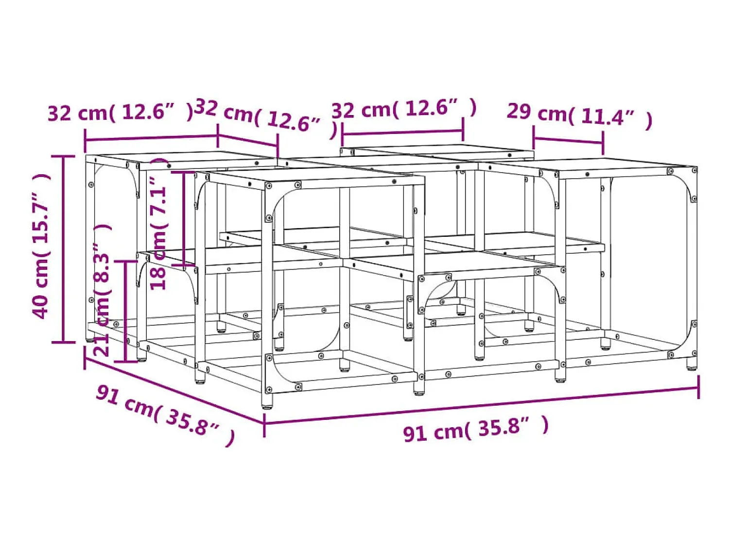 Best vidaxl Mesa de centro 91x91x40 cm derivados de madeira carvalho sonoma Natural claro