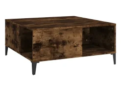 vidaxl Mesa de centro 80x80x36,5 cm derivados madeira carvalho fumado^ Mesa De Centro