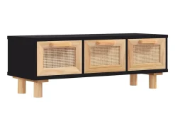 Mesa De Centro|vidaxl Mesa de centro 80x40x30 cm derivados madeira pinho maciço Preto