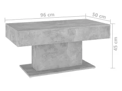 Online vidaxl Mesa de centro 96x50x45 cm derivados madeira cimento Cinzento