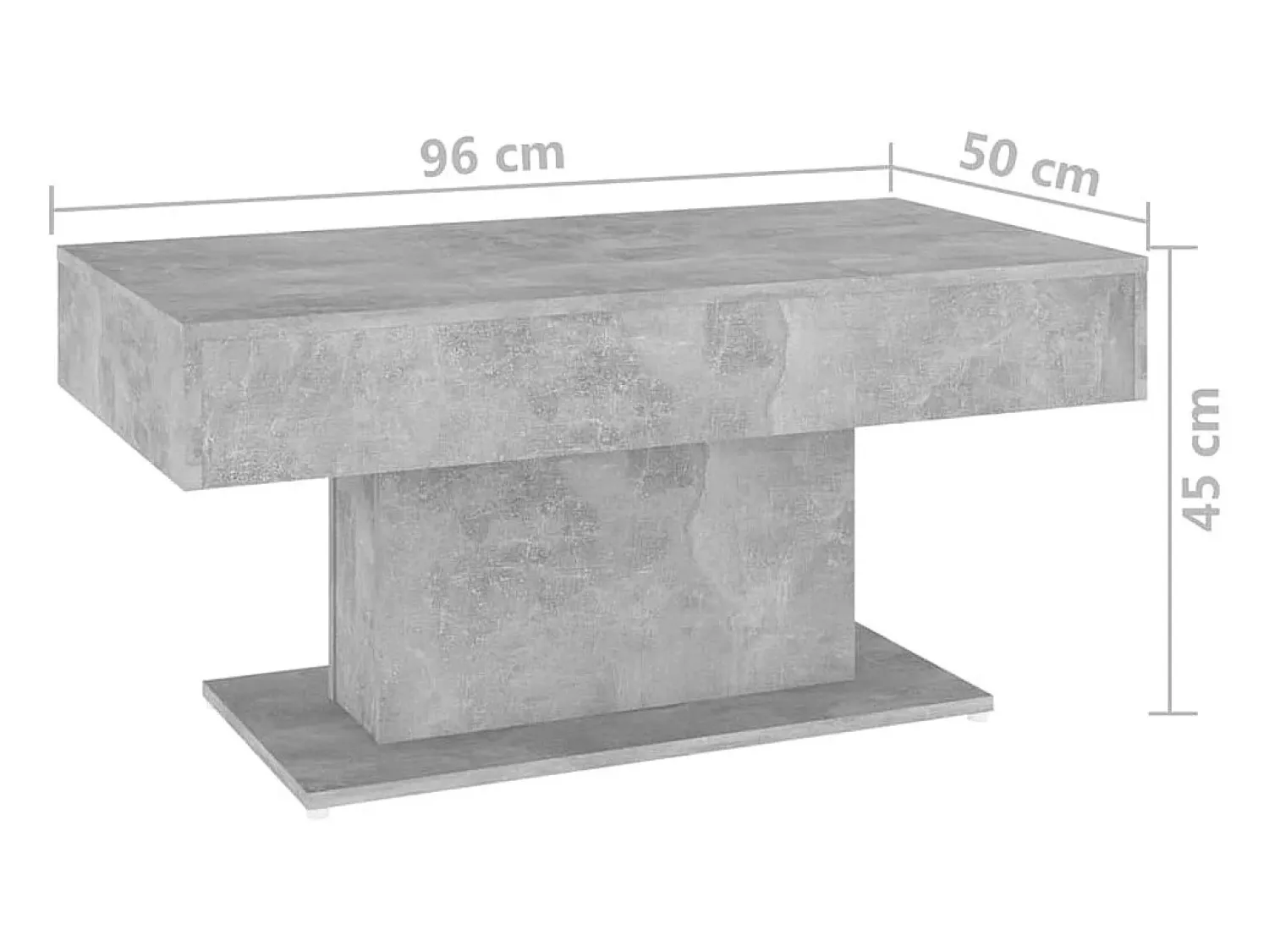 Online vidaxl Mesa de centro 96x50x45 cm derivados madeira cimento Cinzento