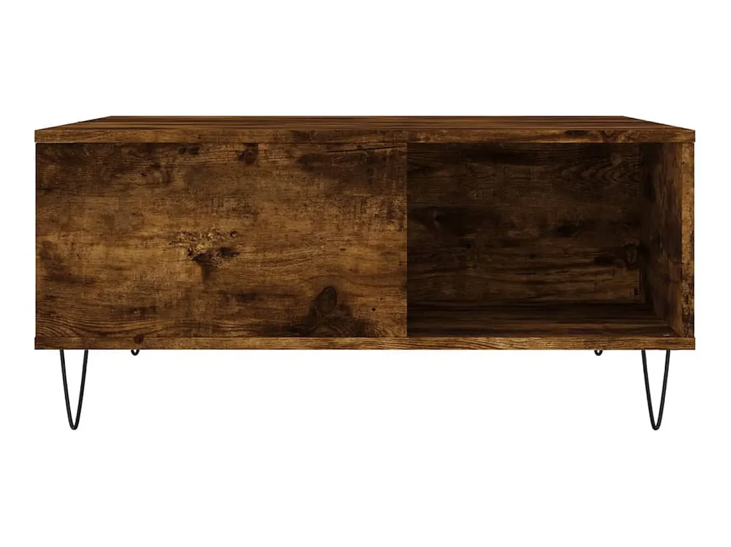 Mesa De Centro| Mesa de centro 80x80x36,5 cm derivados madeira carvalho fumado PT158642 Castanho