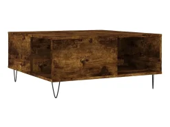 Mesa De Centro| Mesa de centro 80x80x36,5 cm derivados madeira carvalho fumado PT158642 Castanho