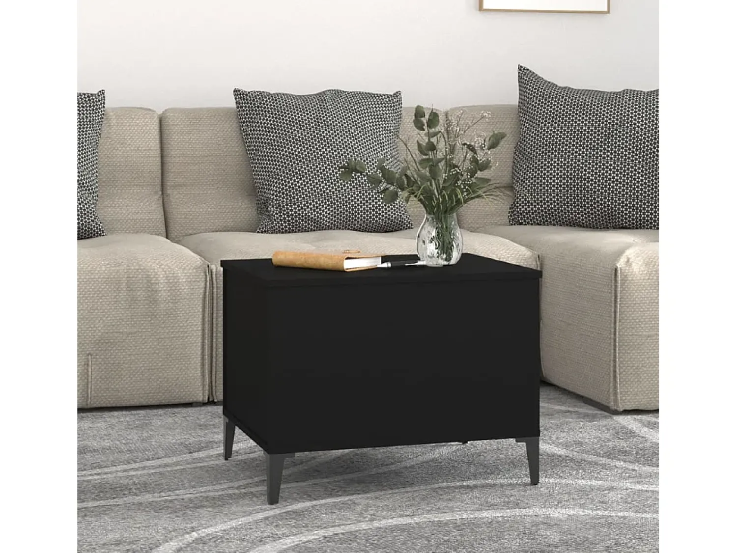 Online Mesa de centro 60x44,5x45 cm derivados de madeira PT495632 Preto