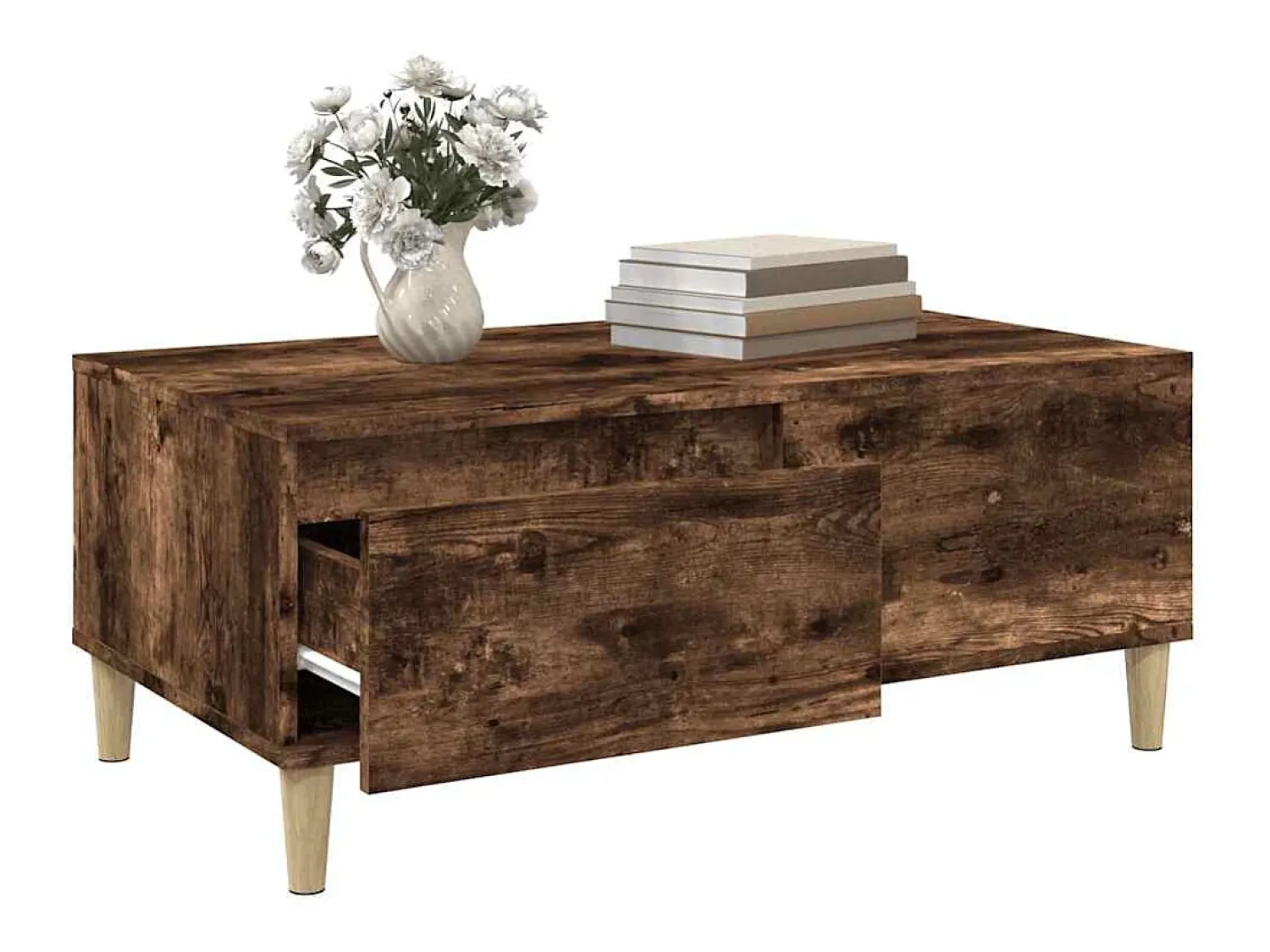 Mesa De Centro|vidaxl Mesa de centro 90x50x36,5 cm derivados madeira carvalho fumado Natural claro