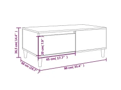 Mesa De Centro|vidaxl Mesa de centro 90x50x36,5 cm derivados madeira carvalho fumado Natural claro