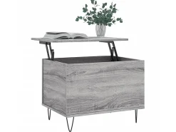 Outlet Mesa de centro 60x44,5x45 cm derivados de madeira cinza sonoma PT139035 Cinzento