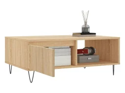Discount vidaxl Mesa de centro 90x60x35 cm derivados de madeira carvalho sonoma Natural claro
