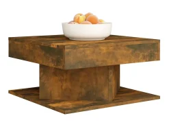 Mesa De Centro* Mesa de centro 57x57x30 cm derivados de madeira carvalho fumado PT548282 Castanho