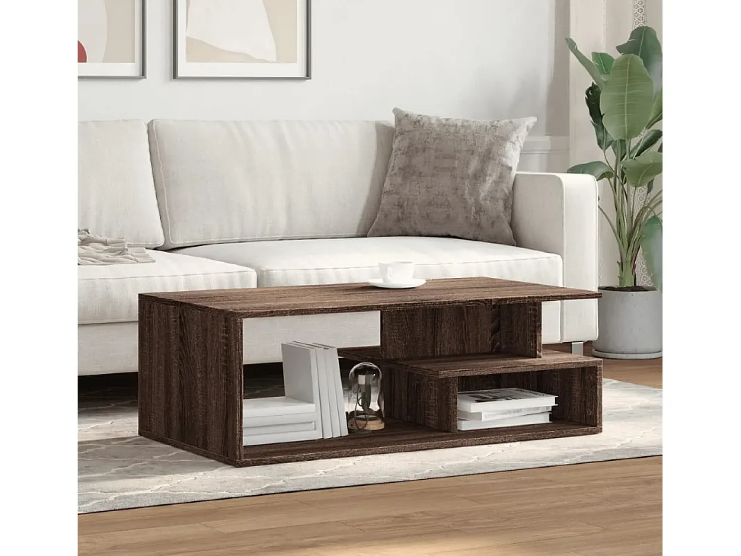 Online Mesa de centro 102x55x35 cm derivados madeira carvalho castanho PT338919 Castanho chocolate