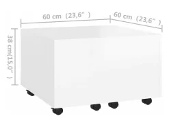 Mesa De Centro|vidaxl Mesa de centro 60x60x38 cm derivados de madeira Branco