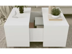 Mesa De Centro|vidaxl Mesa de centro 60x60x38 cm derivados de madeira Branco