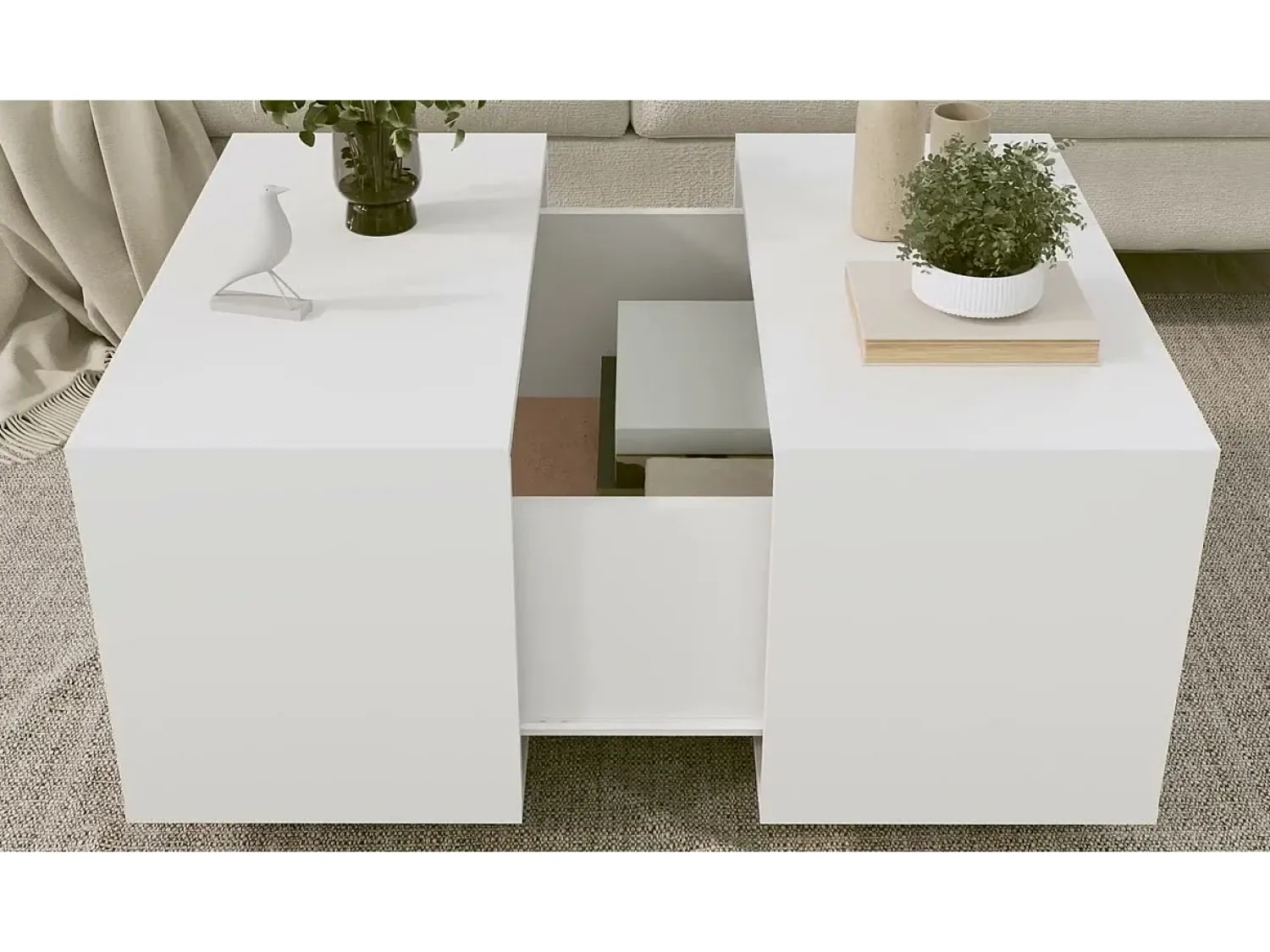 Mesa De Centro|vidaxl Mesa de centro 60x60x38 cm derivados de madeira Branco