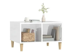 Mesa De Centro* Mesa de centro 60x50x36,5 cm derivados madeira brilhante PT832251 Branco