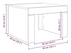 New vidaxl Mesa de centro 50x50x35 cm derivados madeira Branco