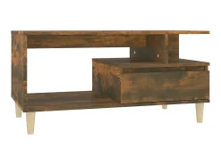 Mesa de centro 90x49x45 cm derivados madeira carvalho fumado PT432177^ Mesa De Centro
