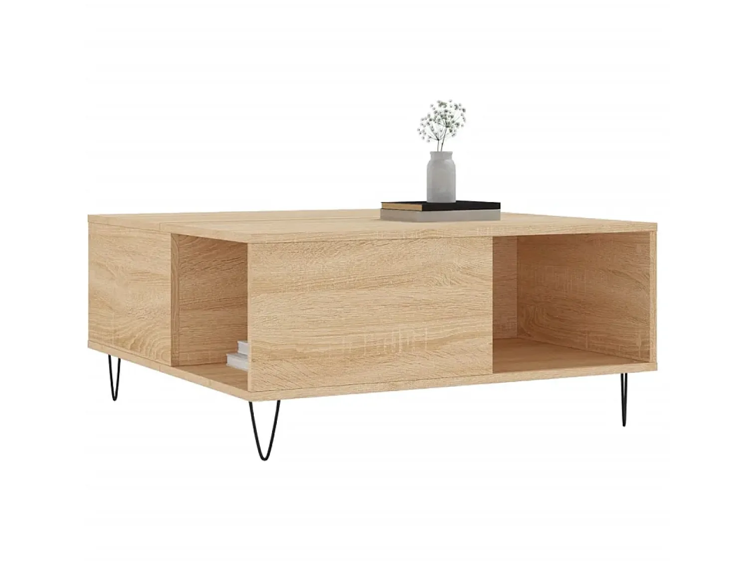 Mesa De Centro* Mesa de centro 80x80x36,5 cm derivados madeira carvalho sonoma PT354438 Castanho