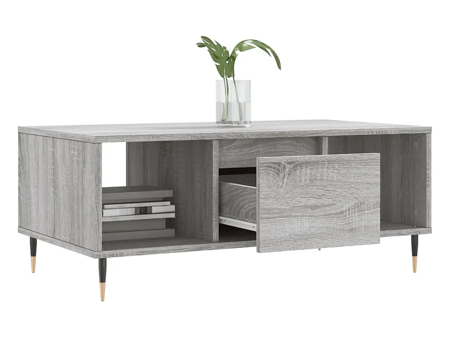 Mesa De Centro* Mesa de centro 90x50x36,5 cm derivados madeira sonoma PT357090 Cinzento