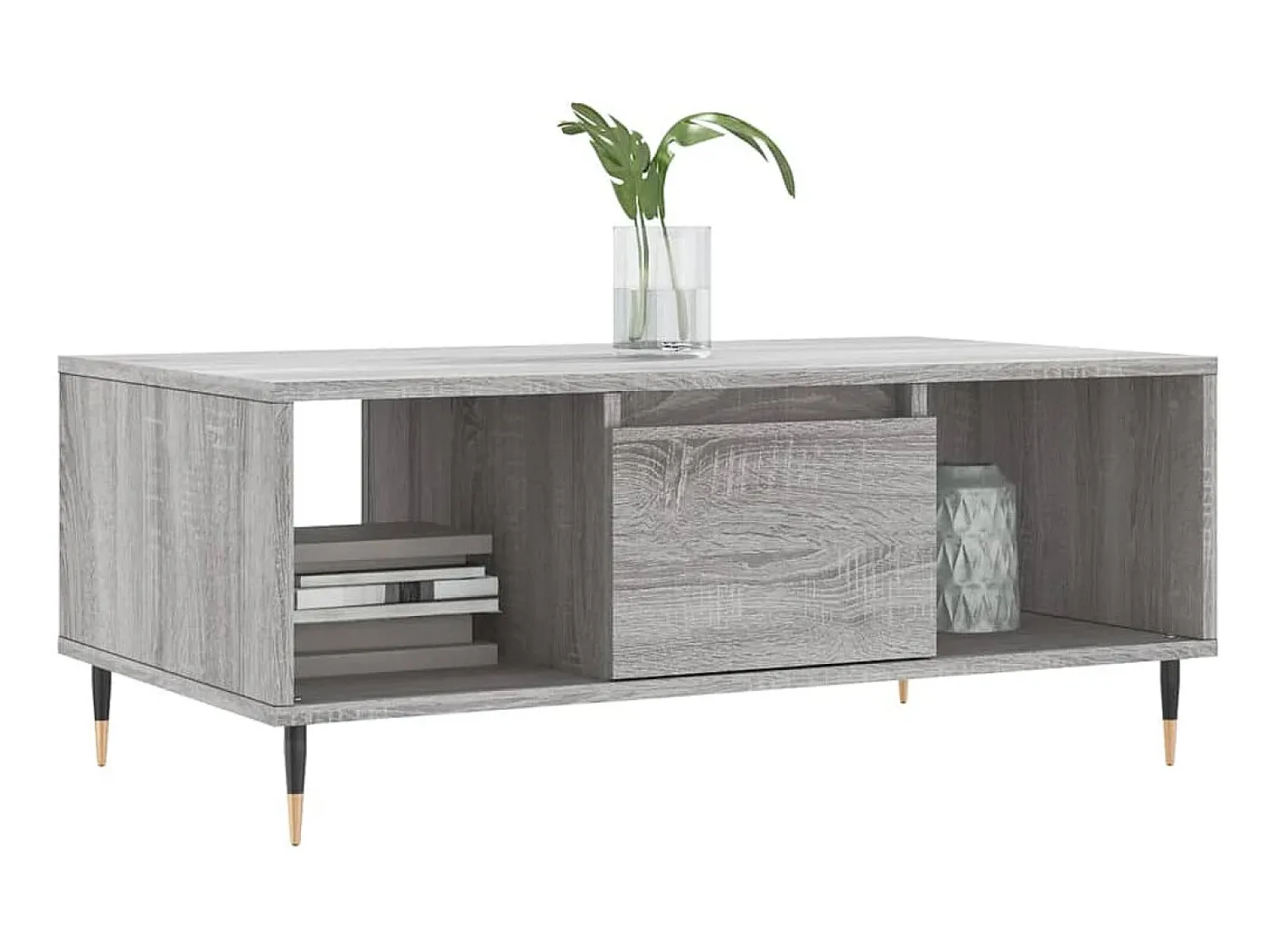 Mesa De Centro* Mesa de centro 90x50x36,5 cm derivados madeira sonoma PT357090 Cinzento