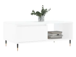 New Mesa de centro 90x50x36,5 cm derivados de madeira PT928813 Branco