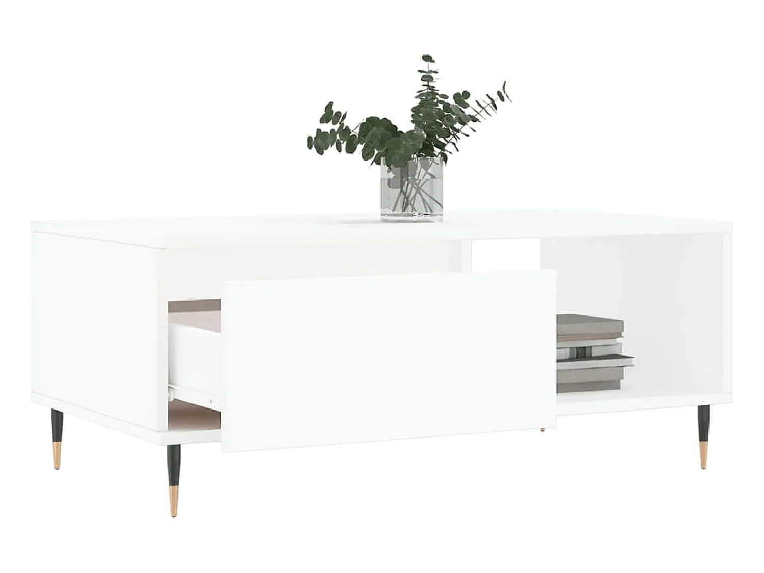 New Mesa de centro 90x50x36,5 cm derivados de madeira PT928813 Branco