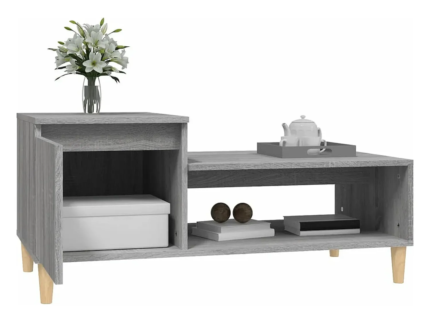 Discount vidaxl Mesa de centro 100x50x45 cm derivados madeira sonoma Cinzento