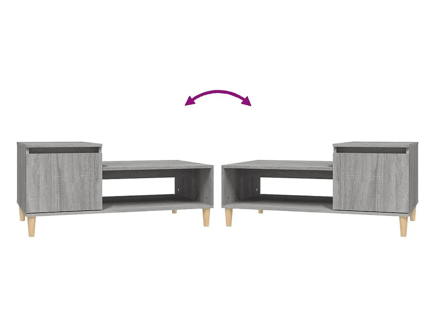 Discount vidaxl Mesa de centro 100x50x45 cm derivados madeira sonoma Cinzento