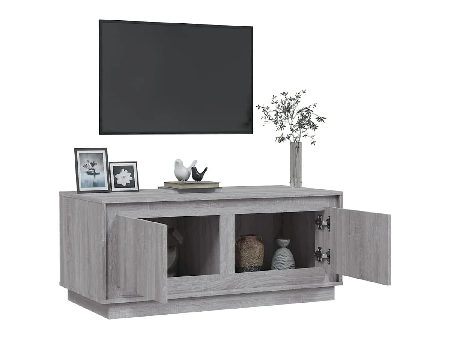 Móvel De Tv* Mesa de centro 102x50x44 cm derivados madeira sonoma PT299114 Cinzento