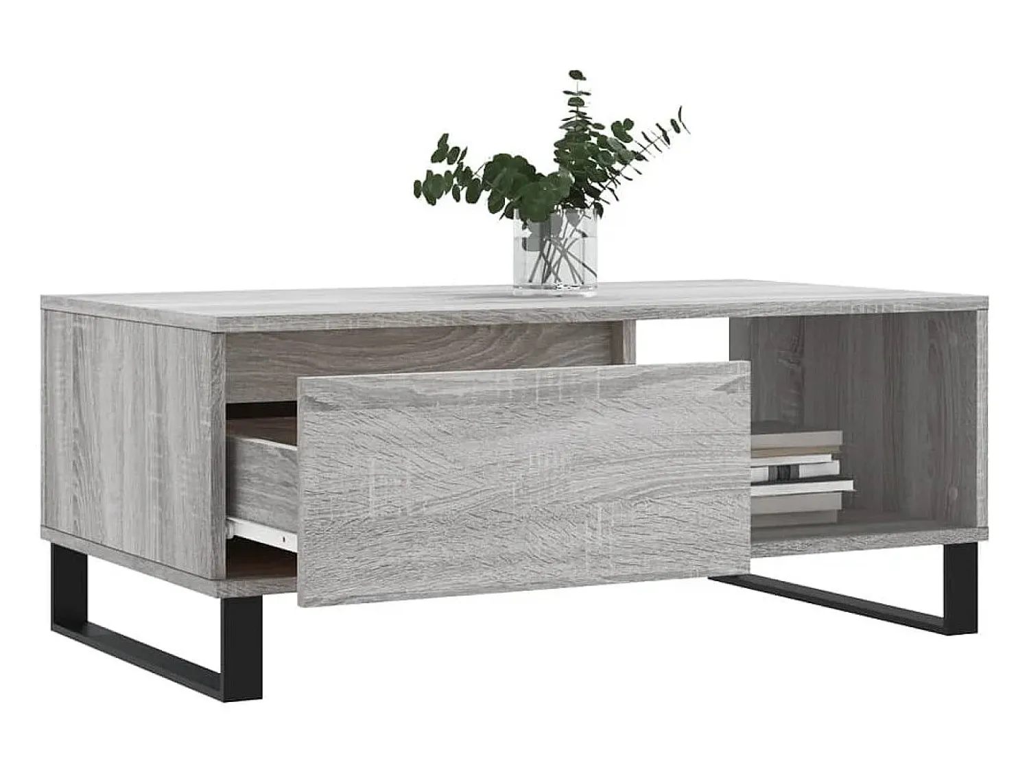 Best vidaxl Mesa de centro 90x50x36,5 cm derivados madeira sonoma Cinzento