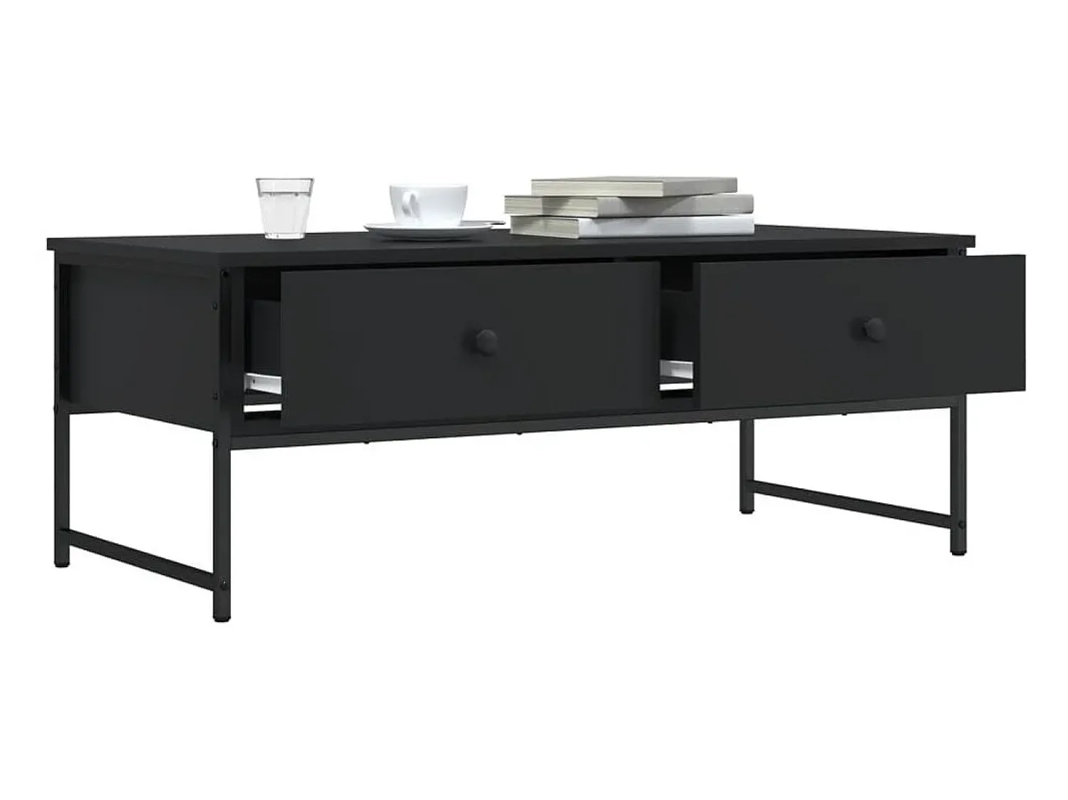 Mesa De Centro*vidaxl Mesa de centro 101x49x39,5 cm derivados de madeira Preto