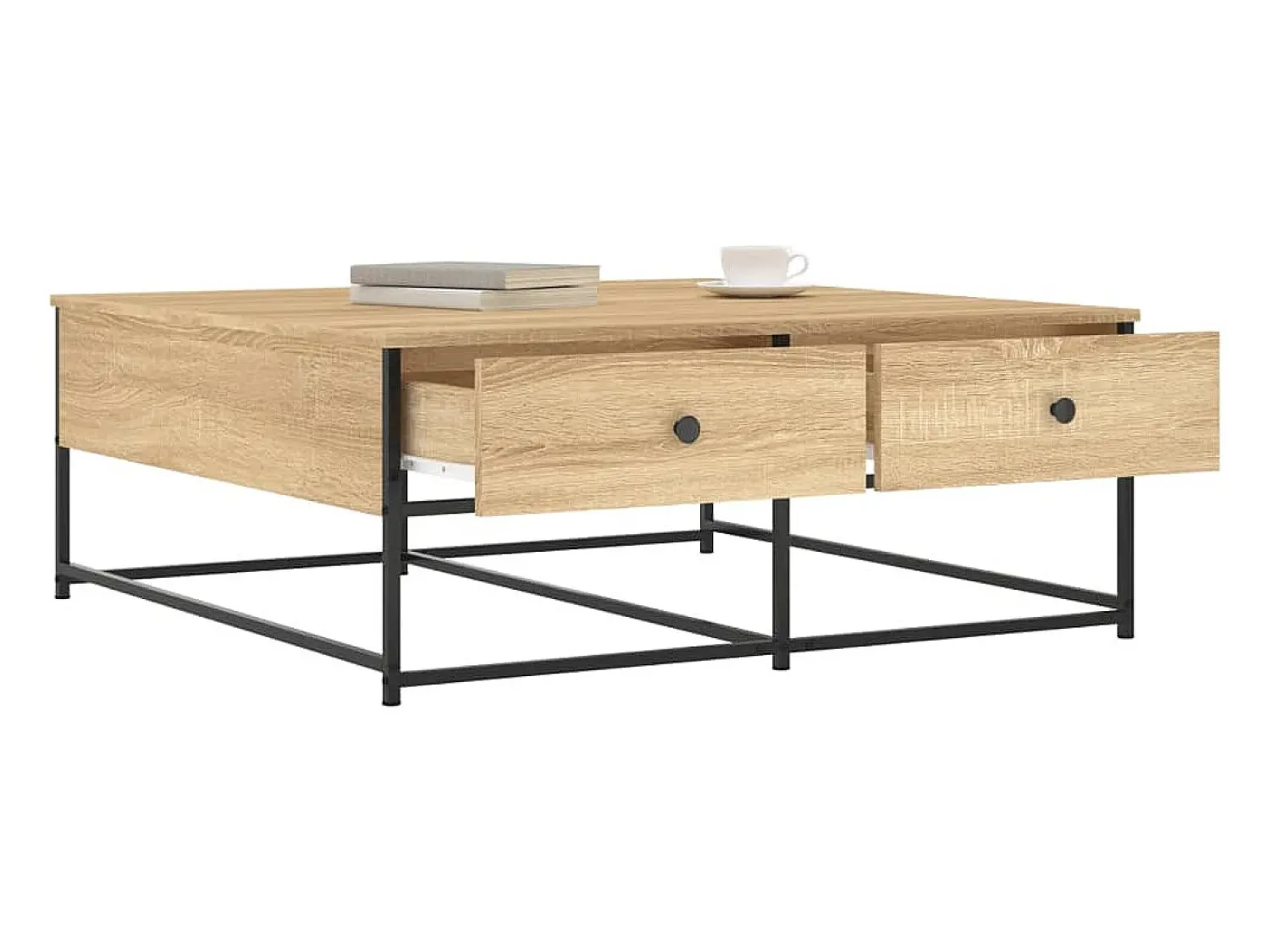 vidaxl Mesa de centro 100x99x40 cm derivados madeira carvalho sonoma^ Mesa De Centro