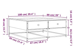 vidaxl Mesa de centro 100x99x40 cm derivados madeira carvalho sonoma^ Mesa De Centro