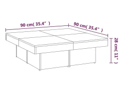 vidaxl Mesa de centro 90x90x28 cm derivados madeira sonoma^ Mesa De Centro