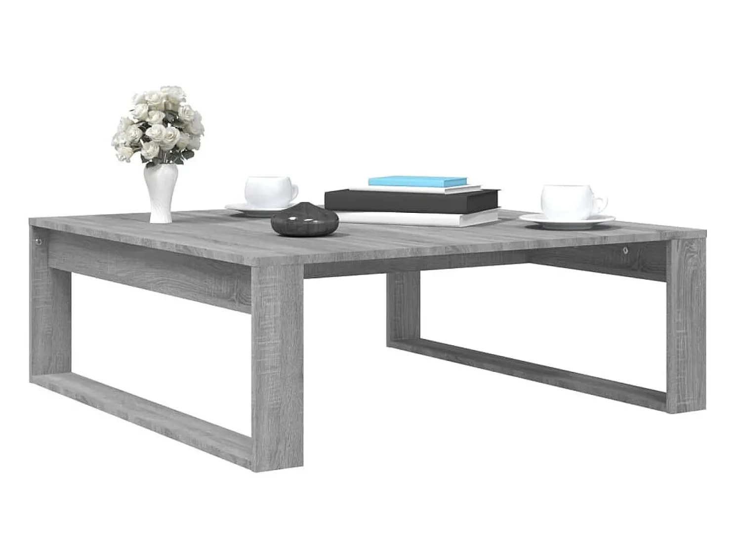 Mesa de centro 100x100x35 cm derivados de madeira cinza sonoma PT494437^ Mesa De Centro