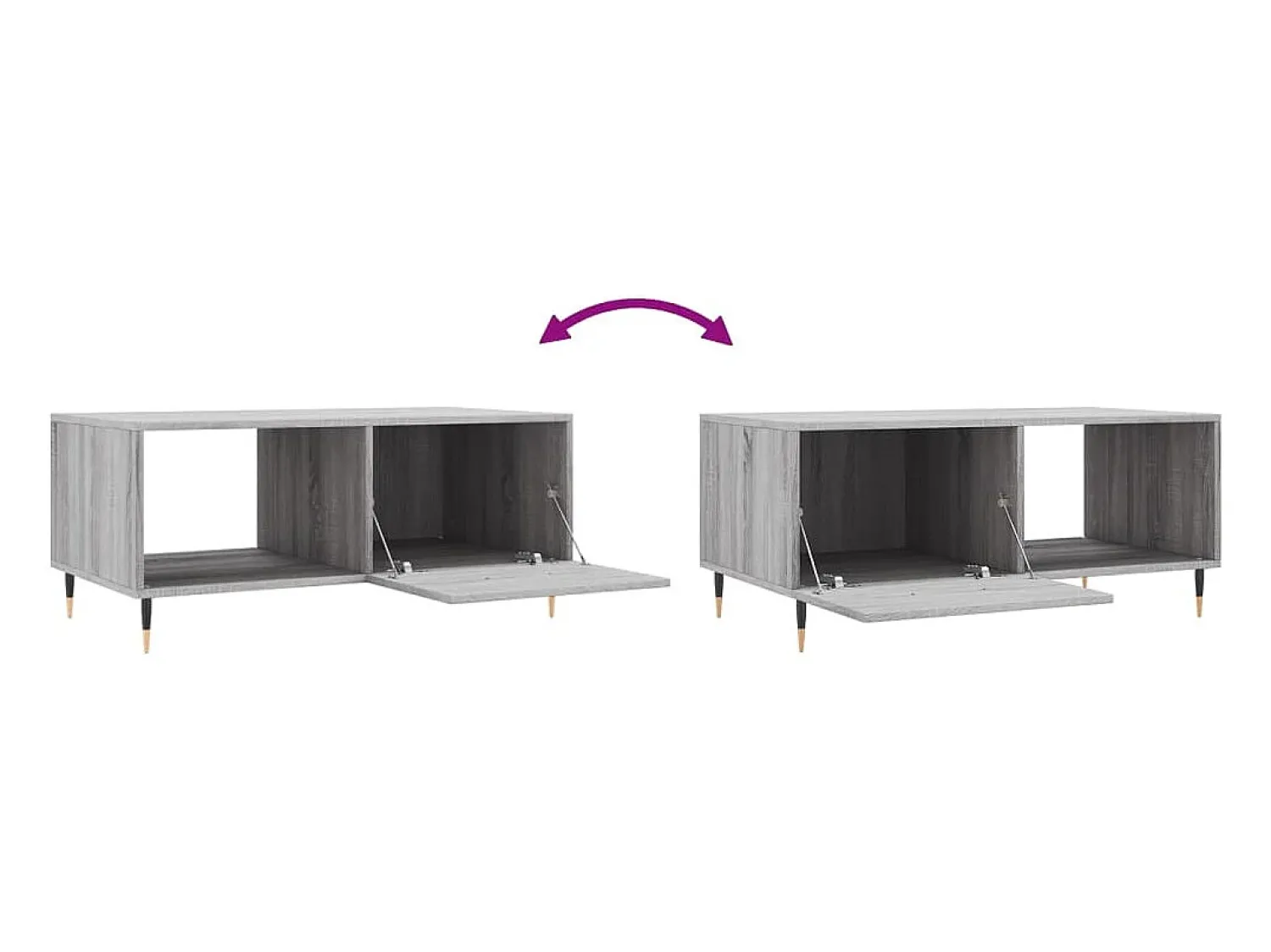 Hot vidaxl Mesa de centro 90x50x40 cm derivados de madeira sonoma Cinzento