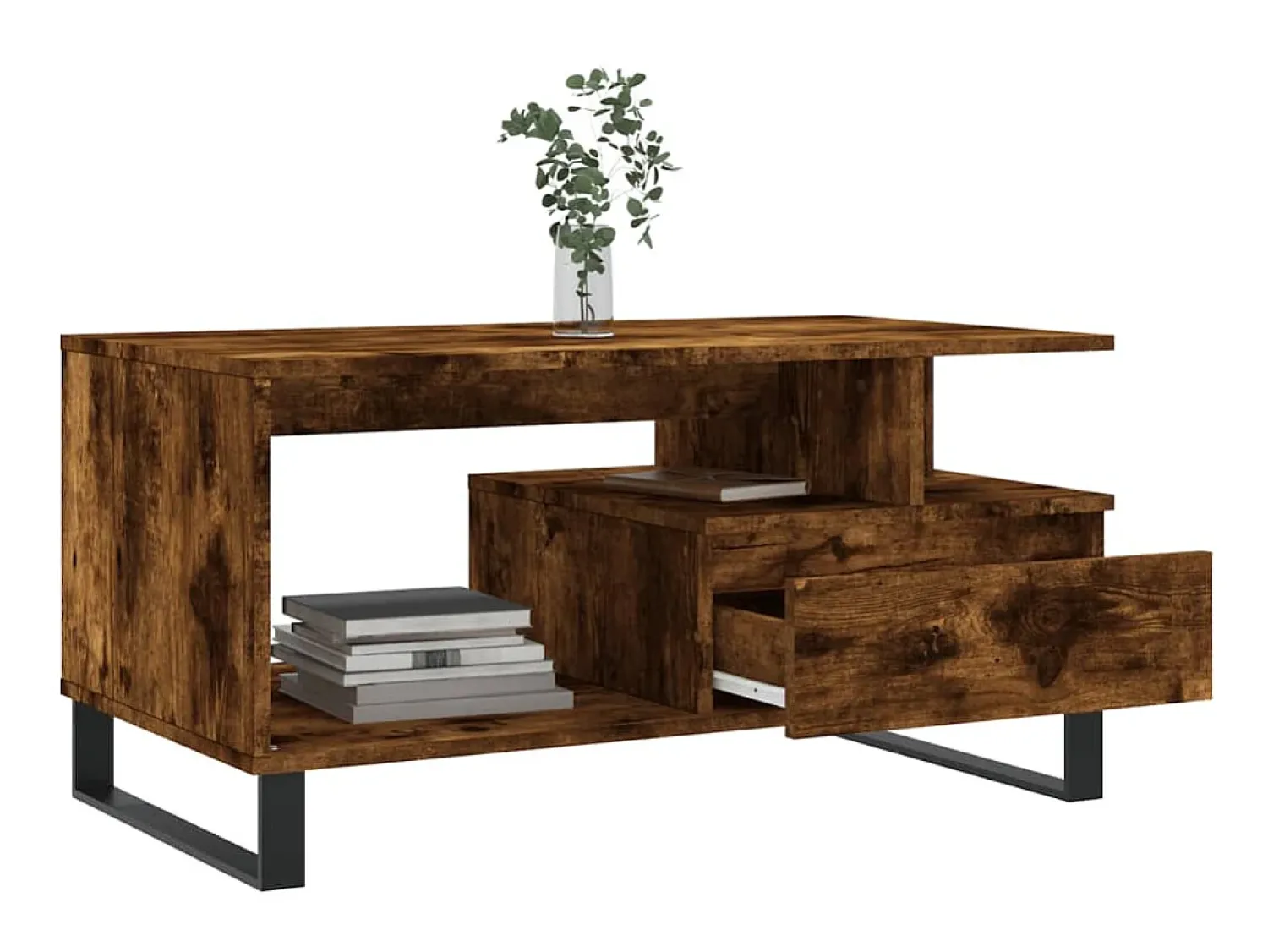 Mesa De Centro* Mesa de centro 90x49x45 cm derivados madeira carvalho fumado PT900936 Castanho