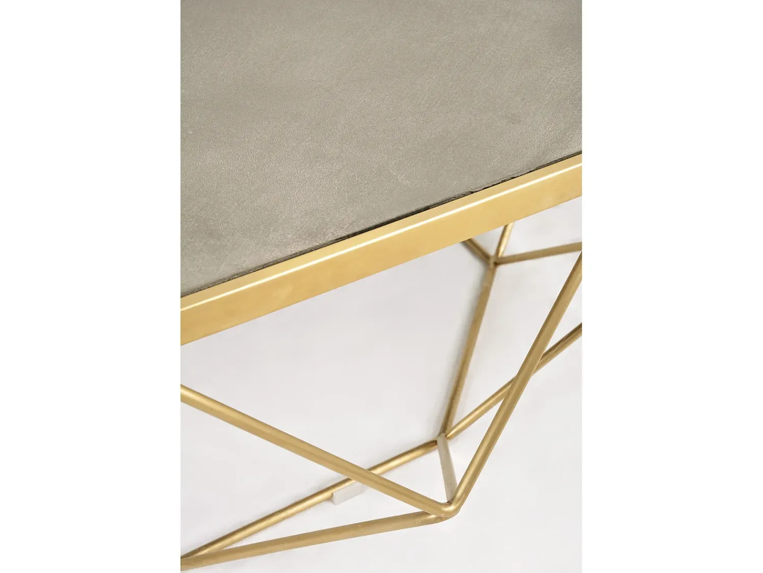 Mesa De Centro* Mesa de centro 106x40x106 cm dourado glamour gl1714 Cinzento / Dourado