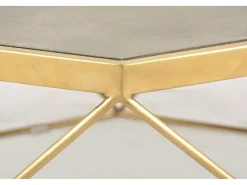 Mesa De Centro* Mesa de centro 106x40x106 cm dourado glamour gl1714 Cinzento / Dourado