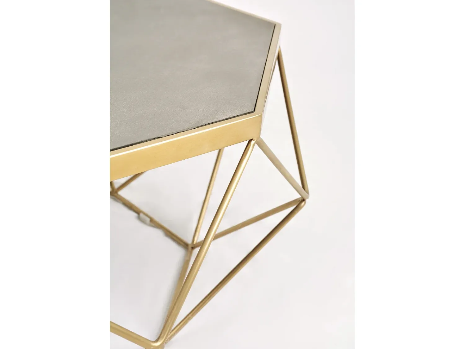 Mesa De Centro* Mesa de centro 106x40x106 cm dourado glamour gl1714 Cinzento / Dourado